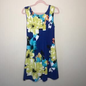 Vince Camuto Blue Floral Flare Dress 8